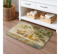 Tapete de baño botánico vintage de secado rápido, elegante diseño de pato, absorbente, antideslizante, de espuma viscoelástica de primavera, lavable, para decoración de baño, 16 x 72 pulgadas