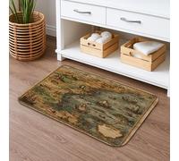 Tapete de baño con diseño de mapa vintage de aventura náutica, arte histórico marítimo, absorbente, antideslizante, espuma viscoelástica costera, lavable, decoración de baño, 20 x 32 pulgadas