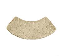 Tapete de baño curvado en forma de abanico, antideslizante, tapete de poliéster lavable, tapete de baño semicircular (camello)