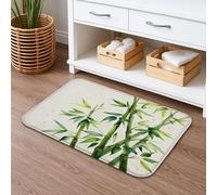 Tapete de baño de bambú verde acuarela, de secado rápido, absorbente y antideslizante, inspirado en la naturaleza, diseño natural refrescante, lavable, para decoración de baño, inodoro, 20 x 32