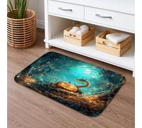 Tapete de baño de calabaza de Halloween, patrón de serpiente mística, absorbente, antideslizante, tapete de ducha de franela de otoño, lavable, para decoración de baño, 50 x 81 cm