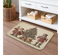 Tapete de baño de Navidad con diseño de árbol de cascanueces de Papá Noel, de secado rápido, absorbente, antideslizante, de franela, lavable, para decoración de baño, 20 x 32 pulgadas
