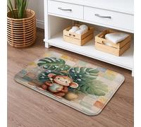 Tapete de baño de secado rápido con bonito patrón de mono, estilo selva tropical, absorbente, antideslizante, de espuma viscoelástica de primavera, lavable, para baño, baño, baño, decorativo, 16 x 72