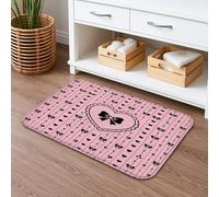 Tapete de baño de secado rápido con diseño de corazón, diseño vintage de lazos de melocotón, antideslizante, tapete de ducha antideslizante, para el día de San Valentín, tapete de baño lavable para