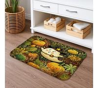 Tapete de baño de secado rápido con diseño de fantasmas de Halloween, tapete de ducha antideslizante, absorbente y antideslizante, de franela otoñal, lavable, para baño, inodoro, baño, decorativo, 20