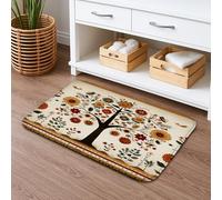 Tapete de baño de secado rápido con diseño de flores vintage, absorbente, antideslizante, tapete decorativo de franela lavable para baño, inodoro, baño, 20 x 32 pulgadas