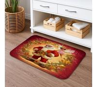 Tapete de baño de secado rápido con diseño de hada de Papá Noel, antideslizante, de franela suave, lavable, 40,6 x 60,9 cm
