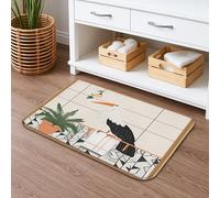 Tapete de baño de secado rápido con diseño de pájaro crujiente, moderno patrón de cigüeña, absorbente y antideslizante, elegante alfombra de baño de espuma viscoelástica, lavable a máquina, para