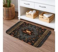 Tapete de baño de secado rápido con diseño floral de calabaza, diseño vintage de rosas oscuras, absorbente, antideslizante, de franela de otoño, lavable, para decoración de baño, 40,6 x 60,9 cm