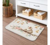 Tapete de baño de secado rápido con diseño floral de monos, decoración botánica vintage, antideslizante, de espuma viscoelástica de primavera, lavable, para baño, inodoro, 20 x 32 pulgadas