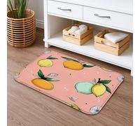 Tapete de baño de secado rápido con frutas cítricas, tapete de ducha antideslizante absorbente de naranja y limón, tapete decorativo de verano lavable para baño, inodoro, baño, 20 x 32 pulgadas