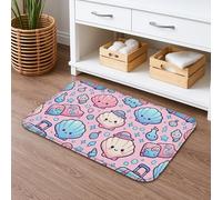 Tapete de baño de secado rápido con patrón de conchas, diseño de caricaturas, absorbente, antideslizante, tapete decorativo de verano de franela lavable para baño, inodoro, baño, 20 x 32 pulgadas