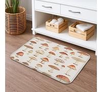 Tapete de baño de secado rápido con patrón de hongos, inspirado en la naturaleza, vintage, absorbente, antideslizante, de espuma viscoelástica, lavable, para baño, baño, baño, decorativo, 40,6 x 61 cm