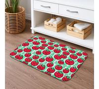 Tapete de baño de secado rápido con patrón de tomates, tapete de ducha antideslizante absorbente de frutas coloridas y divertidas alfombras de baño de franela lavable para baño, baño, baño, 16 x 24