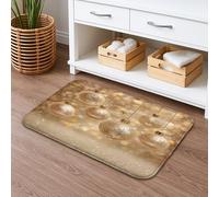 Tapete de baño de secado rápido con purpurina dorada de Navidad, elegante patrón brillante, absorbente, antideslizante, de franela de invierno, lavable, para decoración de baño, 16 x 24 pulgadas