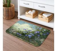 Tapete de baño floral de secado rápido, absorbente Morning Glory, tapete de ducha antideslizante, de espuma viscoelástica de primavera, lavable, para decoración de baño, inodoro, 20 x 32 pulgadas