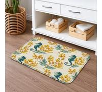Tapete de baño floral de secado rápido con diseño de caballitos de mar, diseño vintage de criaturas del océano, absorbente, antideslizante, decorativo, de franela, lavable, para baño, inodoro, baño