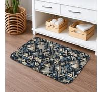 Tapete de baño geométrico de secado rápido, moderno patrón triangular absorbente, antideslizante, tapete de ducha lavable durante todo el año, alfombras de baño de franela para baño, 16 x 24 pulgadas