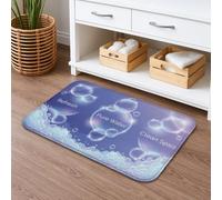 Tapete de baño moderno abstracto de secado rápido, absorbente de burbujas azules, antideslizante, alfombra de baño lavable de franela refrescante para baño, decorativa, 40,6 x 60,9 cm