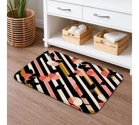 Tapete de baño moderno abstracto de secado rápido, formas y líneas coloridas, absorbente, antideslizante, de espuma viscoelástica de resorte, lavable, para baño, inodoro, baño, decorativo, 20 x 32