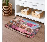 Tapete de baño romántico de secado rápido, diseño floral con encantador, absorbente y antideslizante, decoración de primavera, lavable, para baño, inodoro, baño, 20 x 32 pulgadas