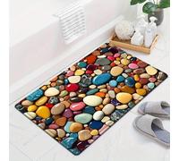 Tapete de baño suave de tierra de diatomeas, tapete de ducha de secado rápido con respaldo antideslizante, lavable a máquina, absorbente, tapete de entrada, para baño y cocina, resistente al agua (50