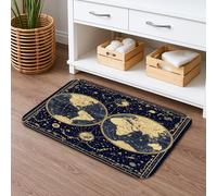 Tapete de baño vintage con diseño de mapa del mundo celestial, absorbente y antideslizante, elegante alfombra de baño de espuma viscoelástica lavable para decoración de baño, inodoro, 20 x 32 pulgadas