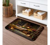 Tapete de baño vintage de secado rápido, acogedor diseño rústico, absorbente, antideslizante, de espuma viscoelástica, lavable, para baño, baño, baño, 20 x 32 pulgadas