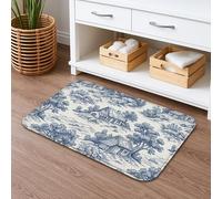 Tapete de baño vintage floral de secado rápido, absorbente y antideslizante, diseño de paisaje de cabaña, rústico, lavable, para baño, inodoro, baño, decorativo, 40,6 x 61 cm