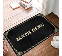 Tapete de bienvenida antideslizante de perfil bajo - Espuma de nerd matemática, tejida a mano, fácil de limpiar, duradera para suelo de entrada (65 x 90 cm)