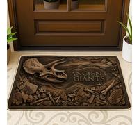 Tapete de bienvenida con diseño de calavera, huesos naturales rústicos sin hojas, color marrón, lavable, de perfil bajo, decoración del hogar para entrada, porche, balcón, 29 x 17 pulgadas