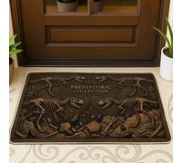 Tapete de bienvenida con diseño de dinosaurio, esqueleto natural prehistórico, sin piedra marrón, antideslizante, decorativo, para el hogar, interior, exterior, entrada, porche, decoración de 73 x 43