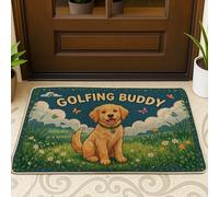 Tapete de bienvenida para perro, diseño de mariposas y hierba, color amarillo, antideslizante, atrapasuciedad, para casa, oficina, exterior, interior, entrada, decoración, 73 x 43 cm