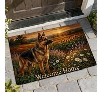 Tapete de bienvenida para perro, diseño realista de girasol, lavanda, otoño, marrón, antideslizante, para casa, oficina, exterior, interior, entrada, decoración, 73 x 43 cm