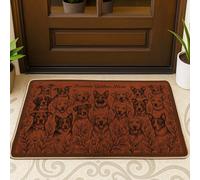 Tapete de bienvenida para perros, diseño de flores rústicas, texto ninguno marrón, antideslizante, atrapasuciedad, para casa, oficina, exterior, interior, entrada, decoración, 29 x 17 pulgadas