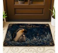 Tapete de bienvenida para puerta de bienvenida de pingüino, de invierno, con copos de nieve, de invierno, lavable, de perfil bajo, para decoración de piso, exterior, para puerta delantera, entrada