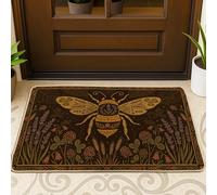 Tapete de bienvenida para puerta de bienvenida, naturaleza, rústico, lavanda, trébol de primavera, café, goma, antideslizante, decoración al aire última intervensión, para puerta delantera, entrada