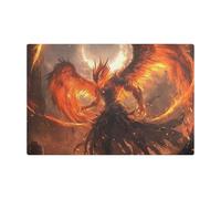 Tapete de café absorbente de agua naranja Cool Flame Phoenix, tapete absorbente de cuero para máquina de café para mostrador