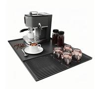 Tapete de café de silicona, tapete de bar de 60 x 40 cm con tapete de secado de platos desmontable, almohadilla de secado grande mate para máquinas de espresso, platos de cena, máquinas de helado