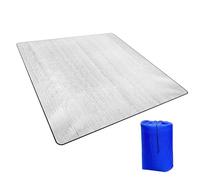 Tapete de camping impermeable, aislado para dormir, grueso, 78.74 x 78.74 pulgadas, tapete de viaje con esponja, almohadilla de película de aluminio de PVC portátil, almohadilla para exteriores con