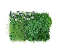 Tapete de césped artificial de 40 x 60 cm, panel de césped sintético, cuadrado de plástico, azulejos de seto sintético para balcón, jardín, cafetería, cubierta de pared, telón de fondo de fotos para
