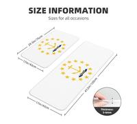 Tapete de cocina con la bandera del estado de Rhode Island, 2 unidades, tapete de espuma cómodo para cocina, hogar, oficina, antideslizante