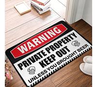 Tapete de cocina con texto en inglés "Keep Out Unless You Brought Beer - Extra