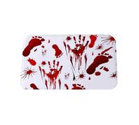 Tapete de cocina de Halloween con diseño de huella de sangre roja, tapete de baño con temática de terror de Halloween, tapete absorbente para dormitorio, cocina, decoración del hogar