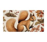 Tapete de cocina de lujo Red Fruit Cute Squirrel-1506 para piso, lavable a máquina e impermeable, de secado rápido y antideslizante, con diseño retro vintage