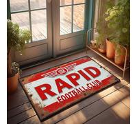 Tapete de cocina de otoño para piso Rapid Football Club: tapete vintage con señal de estación de radio, decoración de puerta delantera, alfombra retro (65 x 90 cm)