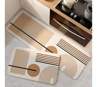 Tapete de cocina impermeable antideslizante de PVC, resistente al aceite, diseño largo de cuero, decoración de interiores, marrón, 50 x 120 cm, FQ2585 - Protector de suelo duradero y elegante