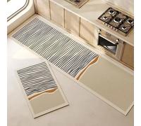 Tapete de cocina impermeable y antideslizante de PVC, largo diseño de piel resistente al aceite, decoración de interiores, marrón, 50 x 120 cm, perfecto para el hogar y el comedor, FQ747
