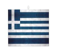 Tapete de drenaje de cocina con bandera griega, tapete de secado de platos súper absorbente, fácil de limpiar y de secado rápido