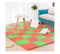 Tapete de ejercicio tipo rompecabezas, 12 piezas de 30 x 30 x 2,5 cm de grosor, con espuma EVA entrelazada, tapete cuadrado suave for entrenamiento en casa y áreas de juego infantiles.(Red/Green)